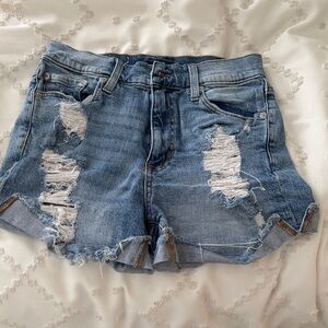 Aeropostale Blue Distressed Jean Shorts